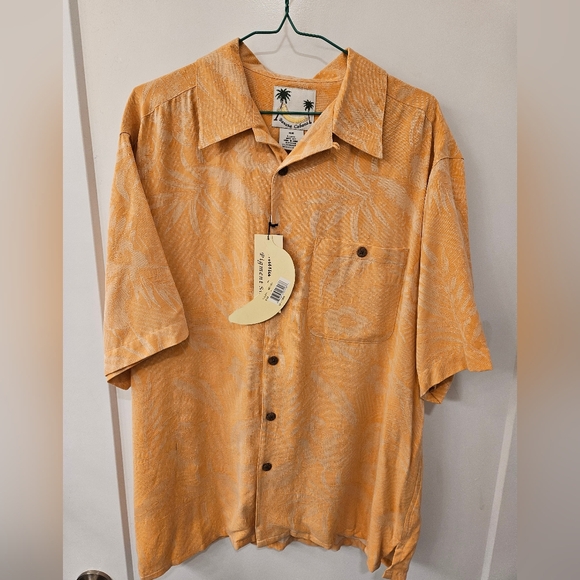 NWT - Silk Banana Cabana Orange Camp Shirt - Size L - Picture 1 of 10